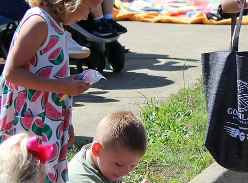 happy children playing at the goochland day festival