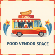 food truck with text food vendor space