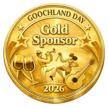 gold-colored medallion with goochland day gold sponsor 2026