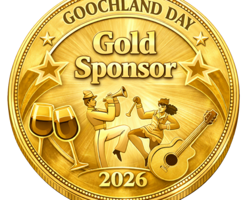 gold-colored medallion with goochland day gold sponsor 2026
