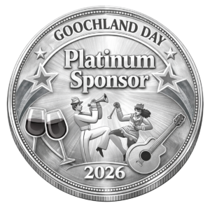 platinum-colored medallion with goochland day platinum sponsor 2026