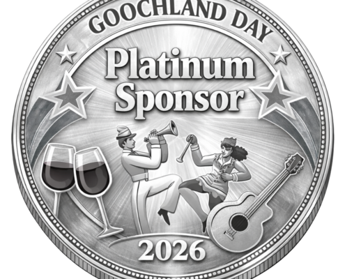 platinum-colored medallion with goochland day platinum sponsor 2026
