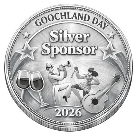 silver-colored medallion with goochland day silver sponsor 2026
